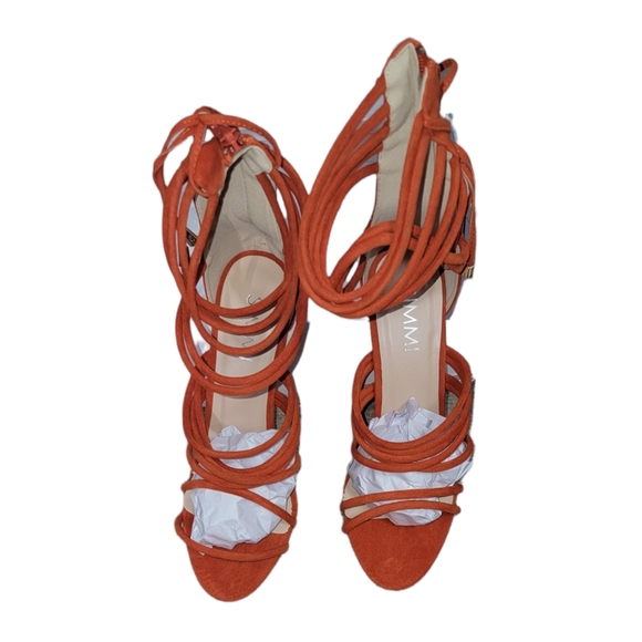 Orange Lindsey Strappy Heels From Simmi Shoes - Picture 2 of 7